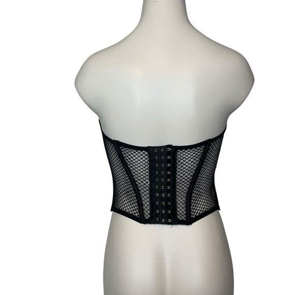 FASHION NOVA sz X Small Mesh Bustier Adjustable Boning Black - Picture 5 of 9
